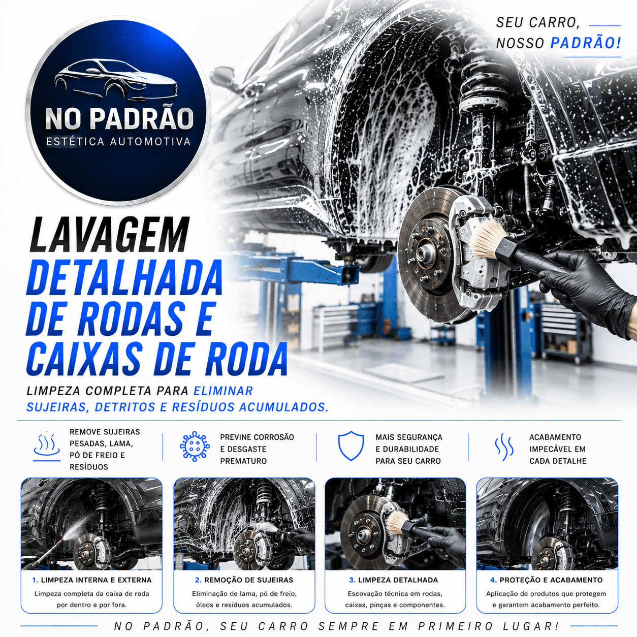 🔷 Lavagem de Rodas e Caixas de Rodas