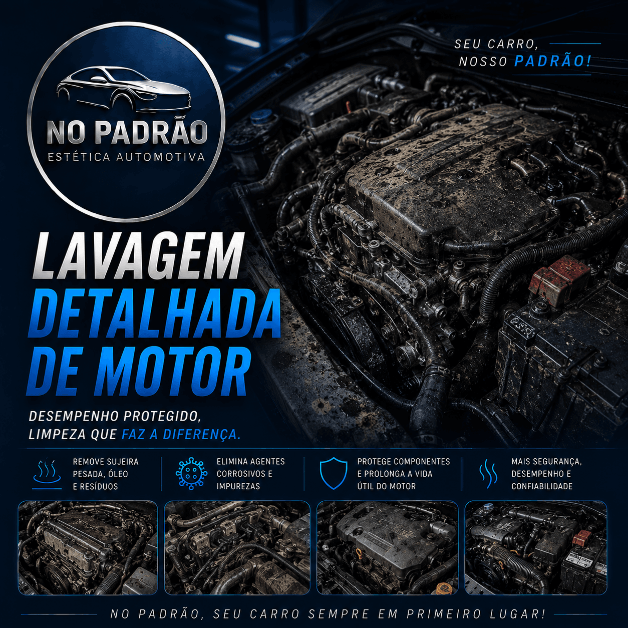 Lavagem Detalhada de Motor