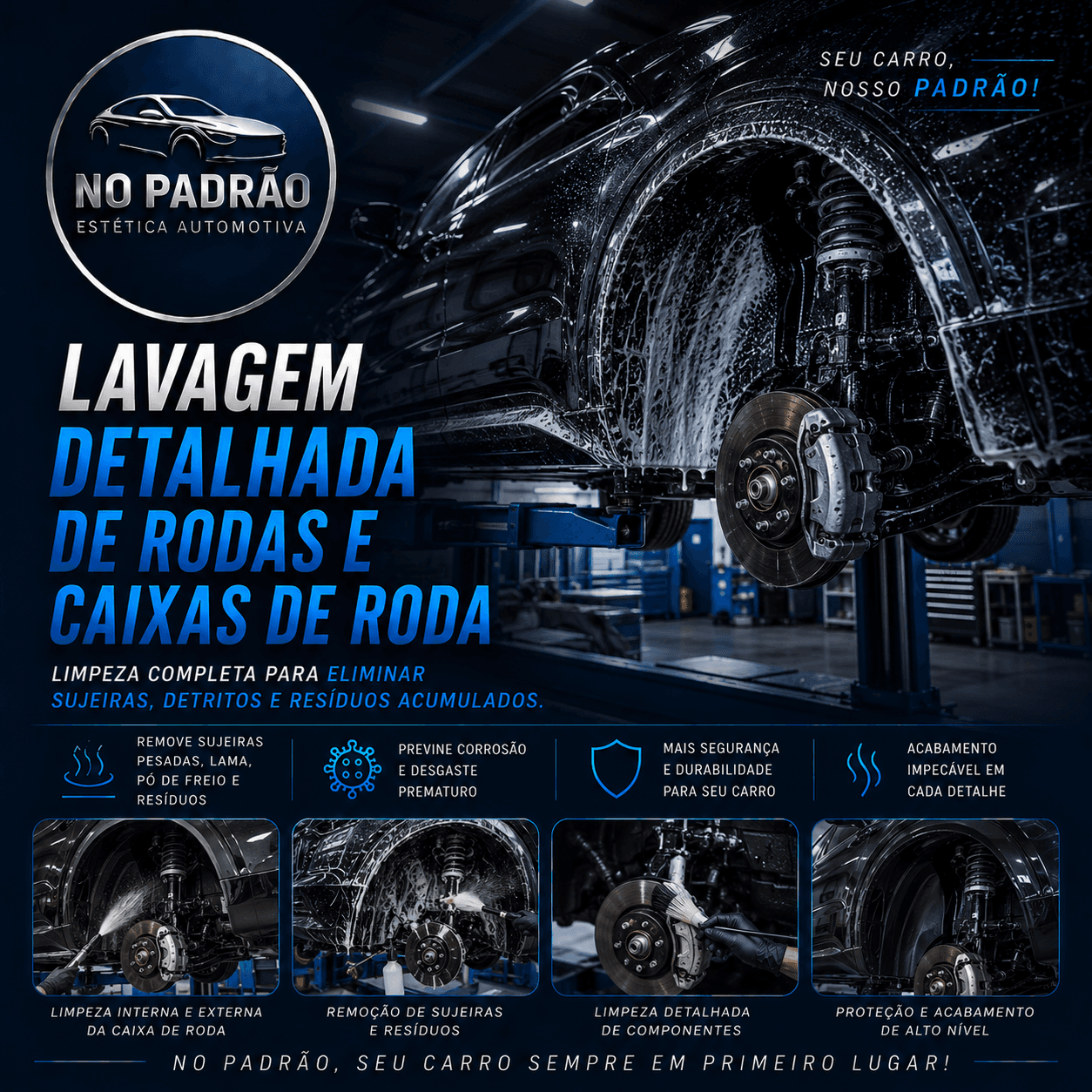 Lavagem de Rodas e Caixas de Rodas