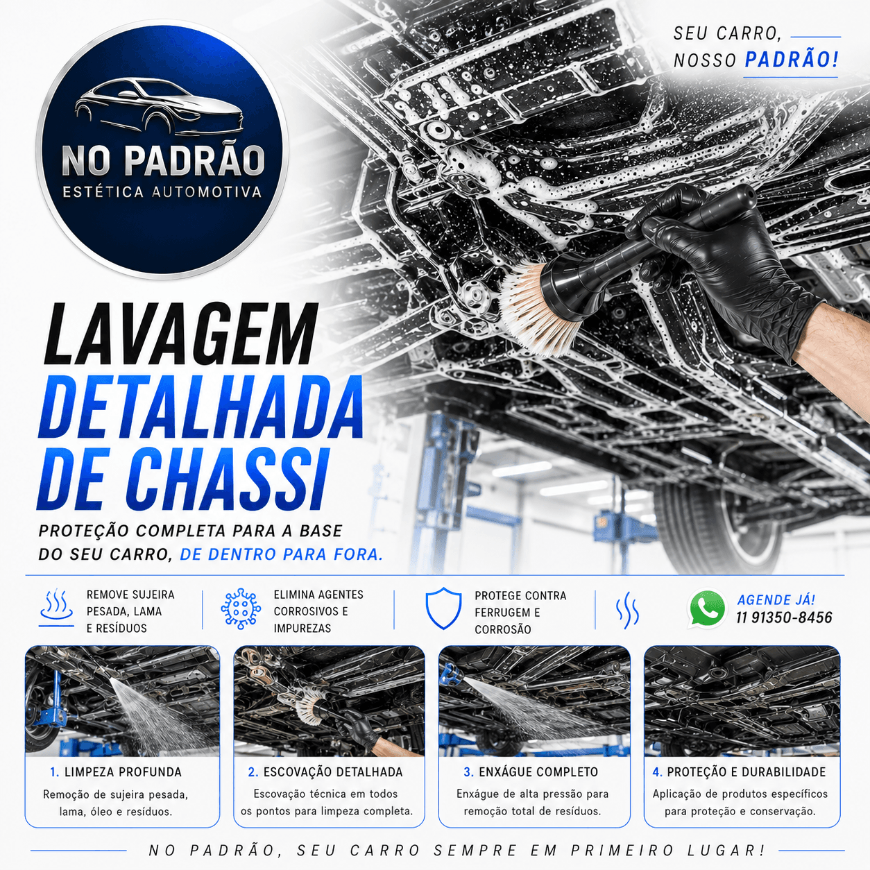 🔷 Lavagem Detalhada de Chassi